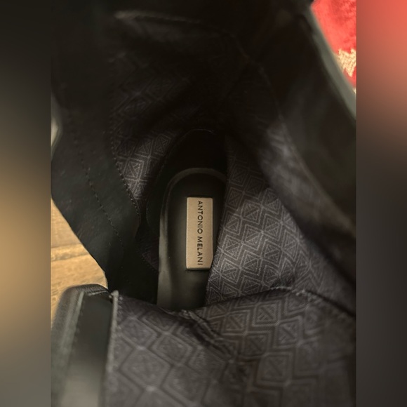 NWOT Antonio Melani Women’s Dylan black leather lug sole combat bootie - Size 10 - Picture 6 of 7